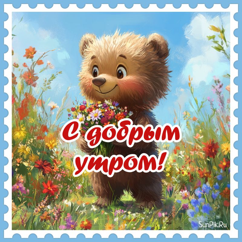 Креативная картинка с добрым утром природа и животное.