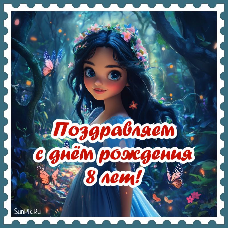 Открытка поздравить с днем рождения девочку 8 лет.