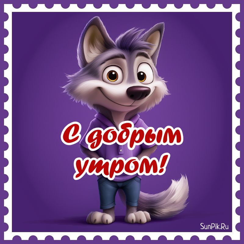 Веселая открытка забавная зверушка для доброго утра.
