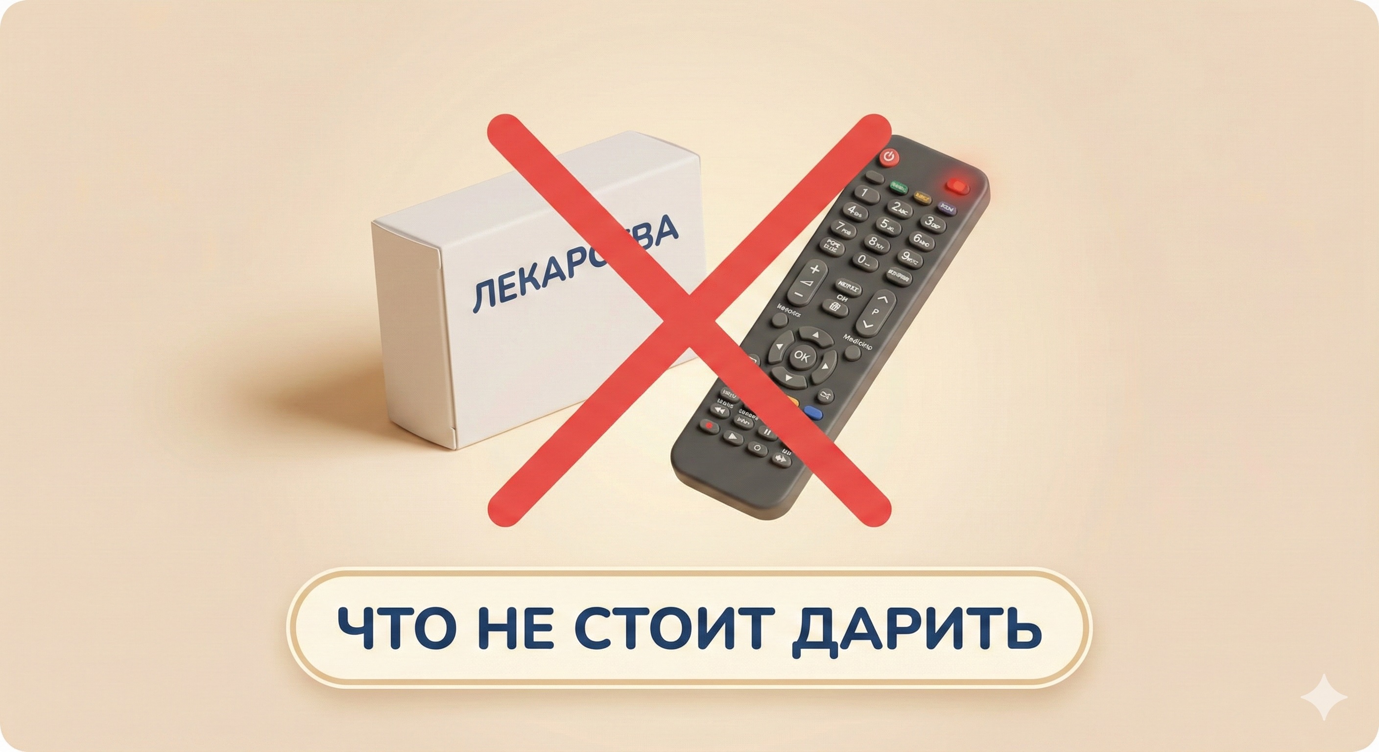 Ошибки при выборе подарка бабушке Инфографика стоп-листа подарков для пожилых людей с надписью Что не стоит дарить