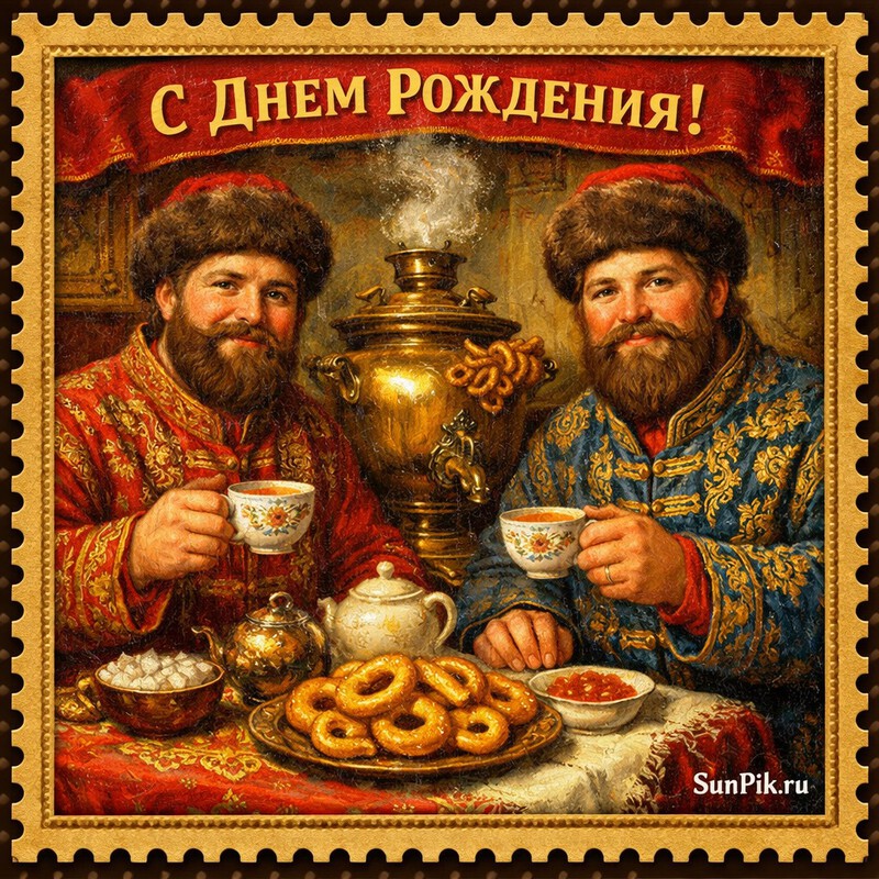 Открытка взрослым братьям близнецам на день рождения