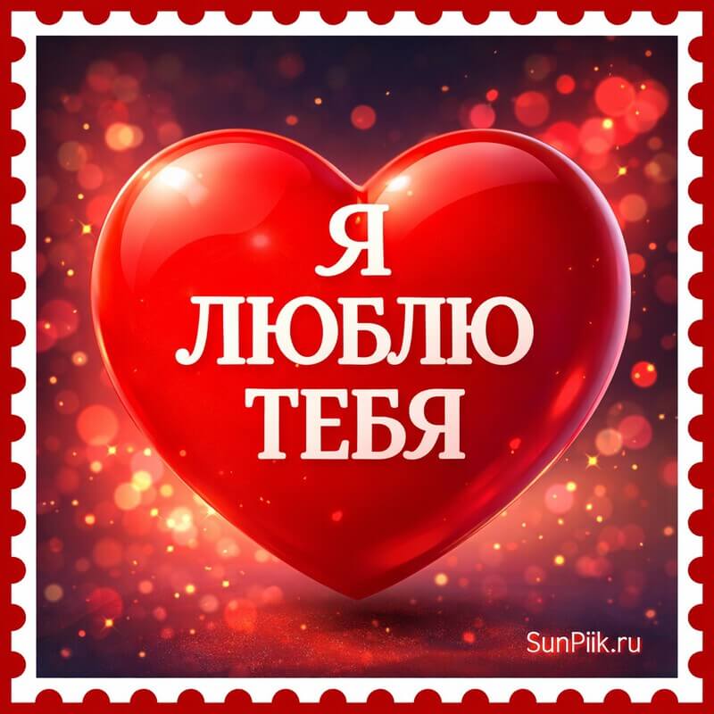 Открытка я тебя люблю с красным сердцем