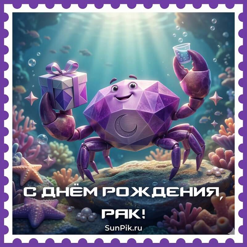 Открытка с днём рождения, рак! Стильная открытка с днем рождения мужчине раку