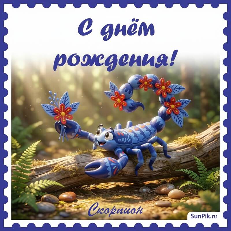 С днём рождения, Скорпион! Открытка с днем рождения скорпион на дереве