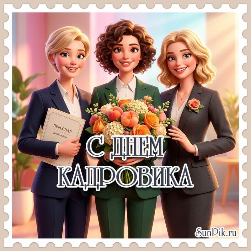 Картинка с днем кадровика три женщины с цветами