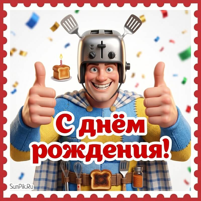Открытка с днем рождения парню Оригинальная открытка с днем рождения смешной парень-супергерой