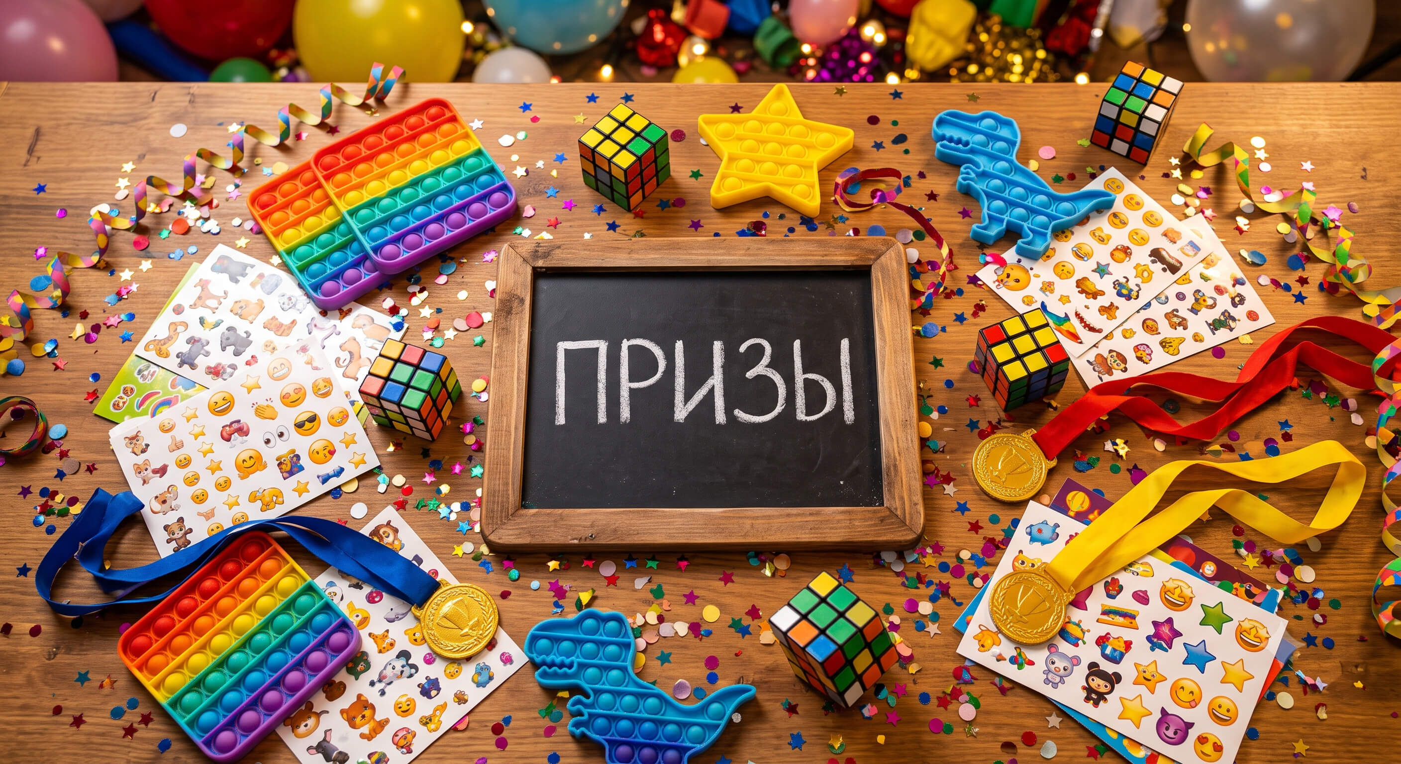Популярные небольшие призы, антистрессы и сладости для награждения детей 8-9 лет за конкурсы