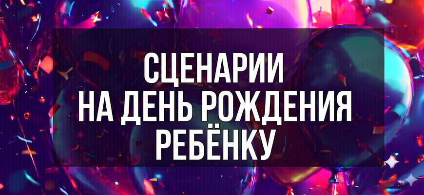 Баннер с воздушными шарами для статьи Сценарии детского дня рождения